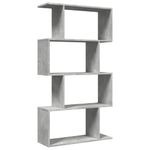Casa si Gradina - Mobilier - Biblioteci si rafturi - Biblioteci - Biblioteca/separator 4 niveluri gri beton 70x24x129cm lemn - Infinity.ro