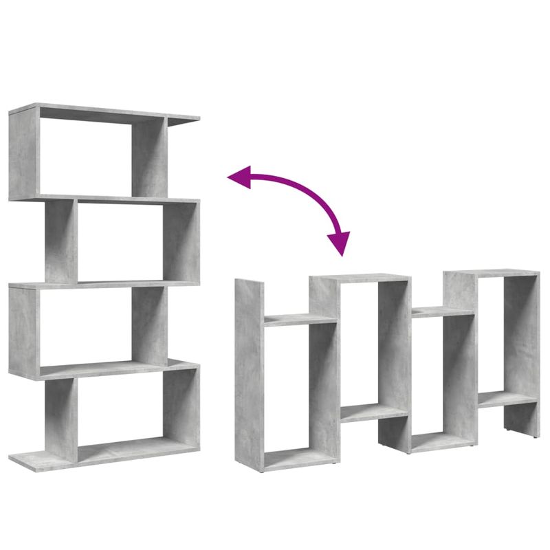 Casa si Gradina - Mobilier - Biblioteci si rafturi - Biblioteci - Biblioteca/separator 4 niveluri gri beton 70x24x129cm lemn - Infinity.ro