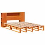 Casa si Gradina - Mobilier - Paturi si accesorii - Paturi - Pat cu biblioteca fara saltea maro ceruit 140x200 cm lemn masiv - Infinity.ro