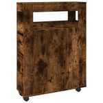 Casa si Gradina - Mobilier - Dulapuri si sifoniere - Dulapuri - Dulap de baie ingust cu roti, stejar fumuriu, lemn prelucrat - Infinity.ro