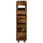 Casa si Gradina - Mobilier - Dulapuri si sifoniere - Dulapuri - Dulap de baie ingust cu roti, stejar fumuriu, lemn prelucrat - Infinity.ro