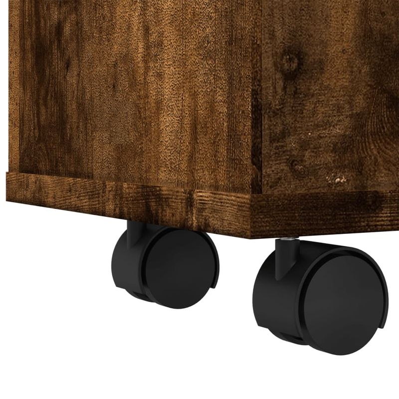 Casa si Gradina - Mobilier - Dulapuri si sifoniere - Dulapuri - Dulap de baie ingust cu roti, stejar fumuriu, lemn prelucrat - Infinity.ro