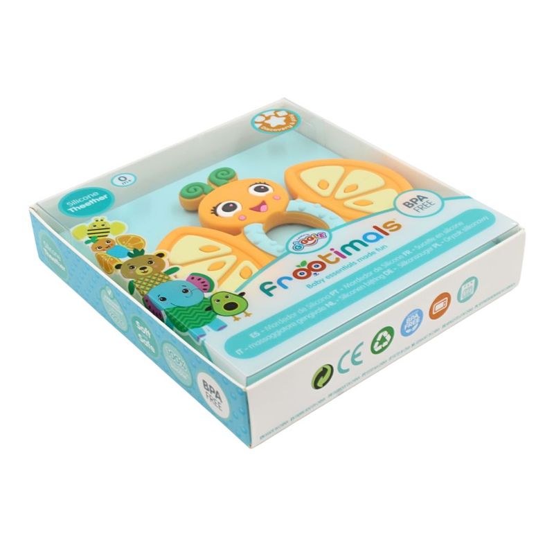 Jucarii, Copii si Bebe - Jucarii si jocuri - Jucarii bebelusi - Jucarii pentru dentitie - Jucarie de dentitie Frootimals, din silicon, Orangiefly - Infinity.ro