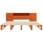 Casa si Gradina - Mobilier - Paturi si accesorii - Paturi - Pat cu biblioteca fara saltea maro ceruit 200x200 cm lemn masiv - Infinity.ro