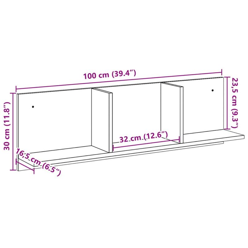 Casa si Gradina - Mobilier - Biblioteci si rafturi - Rafturi - Dulap de perete, stejar sonoma, 100x16,5x30 cm, lemn prelucrat - Infinity.ro