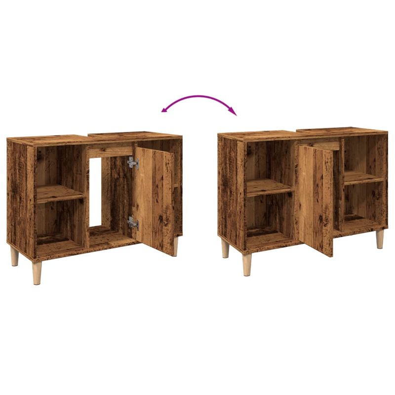 Casa si Gradina - Mobilier - Mobilier baie - Corpuri baie - Dulap pentru baie, lemn vechi, 80x33x60 cm, lemn prelucrat - Infinity.ro