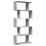 Casa si Gradina - Mobilier - Biblioteci si rafturi - Biblioteci - Biblioteca/separator 5 niveluri gri beton 70x24x161 cm lemn - Infinity.ro