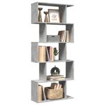 Casa si Gradina - Mobilier - Biblioteci si rafturi - Biblioteci - Biblioteca/separator 5 niveluri gri beton 70x24x161 cm lemn - Infinity.ro