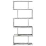 Casa si Gradina - Mobilier - Biblioteci si rafturi - Biblioteci - Biblioteca/separator 5 niveluri gri beton 70x24x161 cm lemn - Infinity.ro