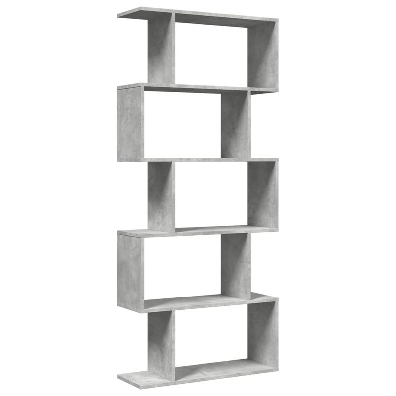 Casa si Gradina - Mobilier - Biblioteci si rafturi - Biblioteci - Biblioteca/separator 5 niveluri gri beton 70x24x161 cm lemn - Infinity.ro