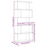 Casa si Gradina - Mobilier - Biblioteci si rafturi - Biblioteci - Biblioteca/separator 5 niveluri gri beton 70x24x161 cm lemn - Infinity.ro