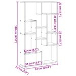 Casa si Gradina - Mobilier - Biblioteci si rafturi - Biblioteci - Biblioteca, stejar artizanal, 72x20x120 cm, lemn prelucrat - Infinity.ro