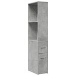 Casa si Gradina - Mobilier - Dulapuri si sifoniere - Dulapuri - Dulap de baie ingust cu roti, gri beton, lemn prelucrat - Infinity.ro