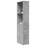 Casa si Gradina - Mobilier - Dulapuri si sifoniere - Dulapuri - Dulap de baie ingust cu roti, gri beton, lemn prelucrat - Infinity.ro