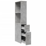 Casa si Gradina - Mobilier - Dulapuri si sifoniere - Dulapuri - Dulap de baie ingust cu roti, gri beton, lemn prelucrat - Infinity.ro