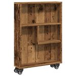 Casa si Gradina - Mobilier - Biblioteci si rafturi - Biblioteci - Carucior depozitare ingust lemn vechi 48x13x68cm lemn prelucrat - Infinity.ro