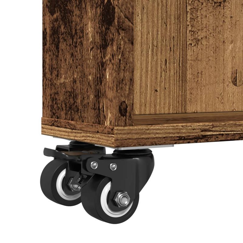 Casa si Gradina - Mobilier - Biblioteci si rafturi - Biblioteci - Carucior depozitare ingust lemn vechi 48x13x68cm lemn prelucrat - Infinity.ro