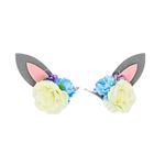 Fashion, accesorii si bijuterii - Copii - Accesorii copii - Accesorii pentru par copii - Set 2 clame Zooky urechiuse trandafiri albi cu albastru - Infinity.ro