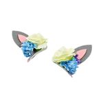 Fashion, accesorii si bijuterii - Copii - Accesorii copii - Accesorii pentru par copii - Set 2 clame Zooky urechiuse trandafiri albi cu albastru - Infinity.ro