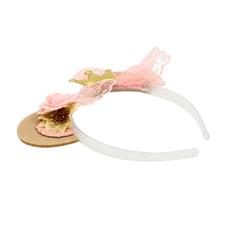 Fashion, accesorii si bijuterii - Copii - Accesorii copii - Accesorii pentru par copii - Coronita par model urechi cu fundita roz - Infinity.ro