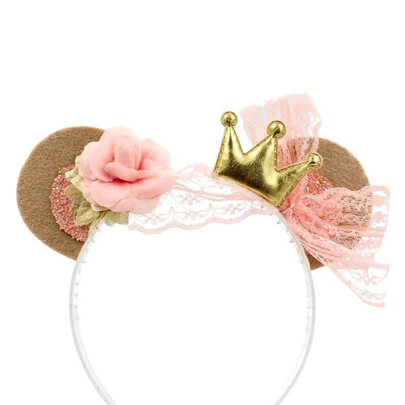 Fashion, accesorii si bijuterii - Copii - Accesorii copii - Accesorii pentru par copii - Coronita par model urechi cu fundita roz - Infinity.ro
