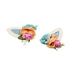 Fashion, accesorii si bijuterii - Copii - Accesorii copii - Accesorii pentru par copii - Set 2 clame Zooky urechiuse alb-albastru - Infinity.ro