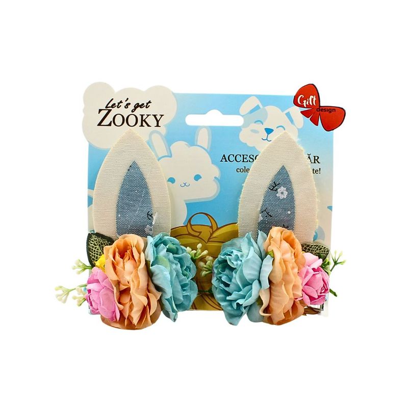 Fashion, accesorii si bijuterii - Copii - Accesorii copii - Accesorii pentru par copii - Set 2 clame Zooky urechiuse alb-albastru - Infinity.ro
