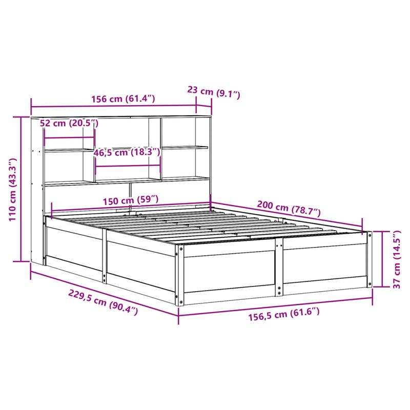 Casa si Gradina - Mobilier - Paturi si accesorii - Paturi - Cadru de pat fara saltea, maro ceruit 150x200 cm lemn masiv pin - Infinity.ro