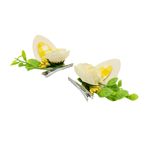 Fashion, accesorii si bijuterii - Copii - Accesorii copii - Accesorii pentru par copii - Set 2 clame Zooky urechiuse alb-galben - Infinity.ro