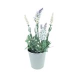 Casa si Gradina - Decoratiuni - Obiecte decorative - Plante artificiale - Lavanda artificiala in ghiveci, 28x9 cm, alb - Infinity.ro