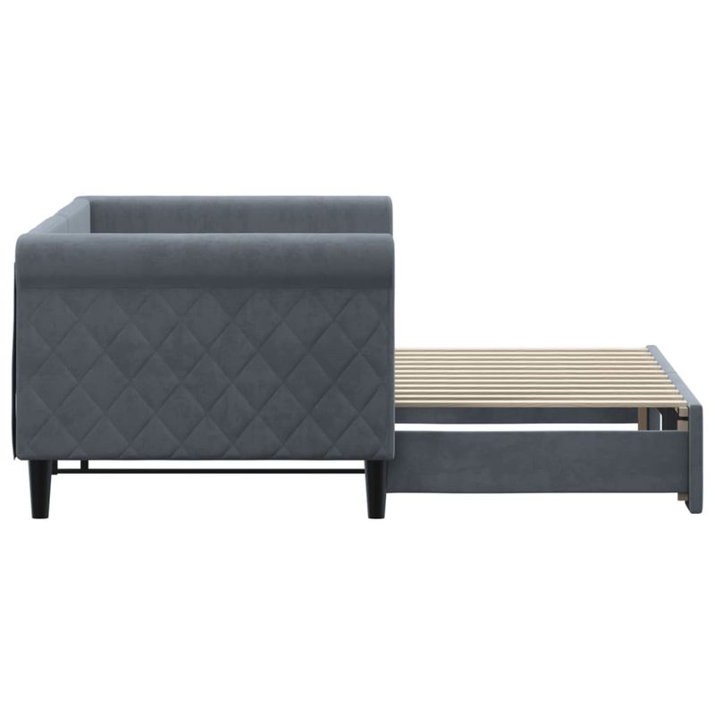 Casa si Gradina - Mobilier - Paturi si accesorii - Paturi - Pat de zi cu extensie, gri inchis, 80x200 cm, catifea - Infinity.ro