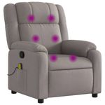 Ingrijire personala si Cosmetice - Sanatate si wellness - Articole wellness - Fotolii de masaj - Fotoliu de masaj rabatabil, gri taupe, material textil - Infinity.ro