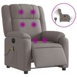 Ingrijire personala si Cosmetice - Sanatate si wellness - Articole wellness - Fotolii de masaj - Fotoliu electric de masaj rabatabil, gri taupe, textil - Infinity.ro