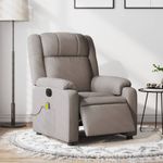 Ingrijire personala si Cosmetice - Sanatate si wellness - Articole wellness - Fotolii de masaj - Fotoliu electric de masaj rabatabil, gri taupe, textil - Infinity.ro