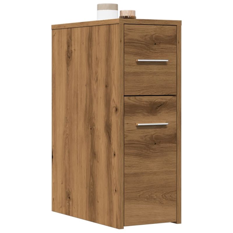 Casa si Gradina - Mobilier - Dulapuri si sifoniere - Dulapuri - Dulap de baie ingust cu roti, stejar artizanal, lemn prelucrat - Infinity.ro