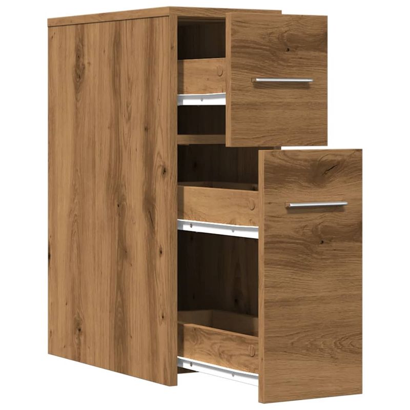 Casa si Gradina - Mobilier - Dulapuri si sifoniere - Dulapuri - Dulap de baie ingust cu roti, stejar artizanal, lemn prelucrat - Infinity.ro