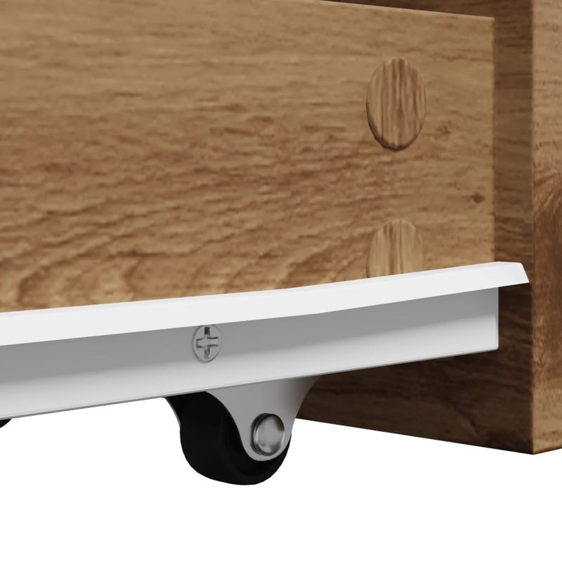 Casa si Gradina - Mobilier - Dulapuri si sifoniere - Dulapuri - Dulap de baie ingust cu roti, stejar artizanal, lemn prelucrat - Infinity.ro