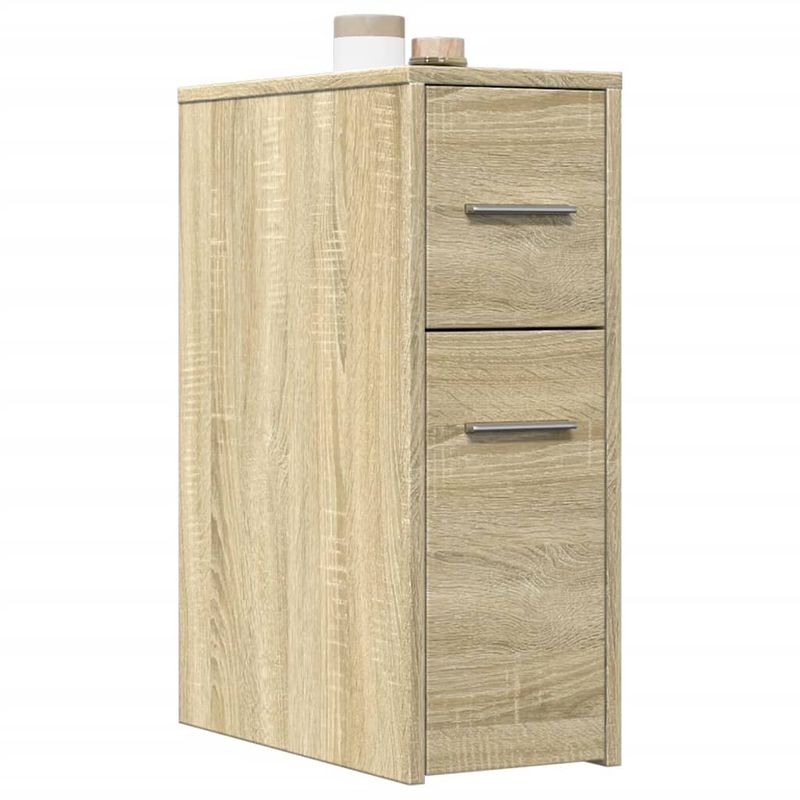 Casa si Gradina - Mobilier - Dulapuri si sifoniere - Dulapuri - Dulap de baie ingust cu roti, stejar sonoma, lemn prelucrat - Infinity.ro