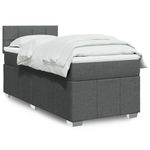 Casa si Gradina - Mobilier - Paturi si accesorii - Paturi - Pat box spring cu saltea, gri inchis, 90x200 cm, textil - Infinity.ro