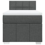Casa si Gradina - Mobilier - Paturi si accesorii - Paturi - Pat box spring cu saltea, gri inchis, 90x200 cm, textil - Infinity.ro
