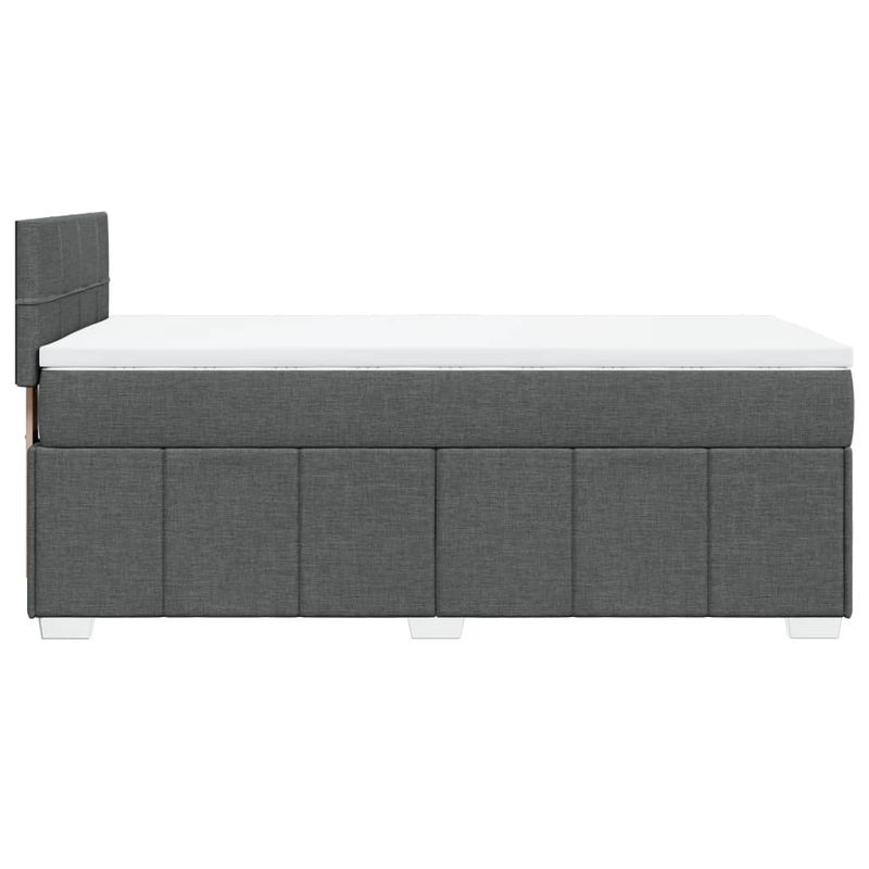 Casa si Gradina - Mobilier - Paturi si accesorii - Paturi - Pat box spring cu saltea, gri inchis, 90x200 cm, textil - Infinity.ro