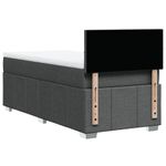 Casa si Gradina - Mobilier - Paturi si accesorii - Paturi - Pat box spring cu saltea, gri inchis, 90x200 cm, textil - Infinity.ro