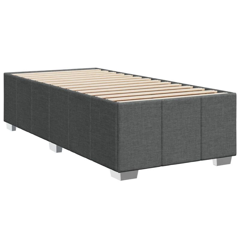 Casa si Gradina - Mobilier - Paturi si accesorii - Paturi - Pat box spring cu saltea, gri inchis, 90x200 cm, textil - Infinity.ro