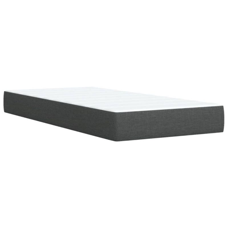 Casa si Gradina - Mobilier - Paturi si accesorii - Paturi - Pat box spring cu saltea, gri inchis, 90x200 cm, textil - Infinity.ro