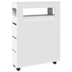 Casa si Gradina - Mobilier - Dulapuri si sifoniere - Dulapuri - Dulap de baie ingust cu roti, alb, lemn prelucrat - Infinity.ro
