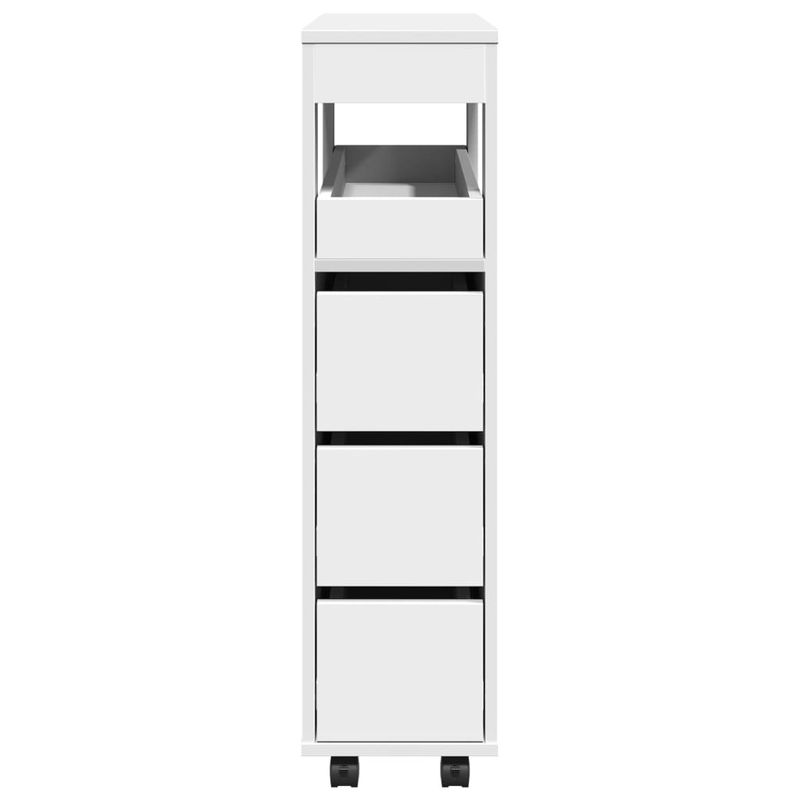 Casa si Gradina - Mobilier - Dulapuri si sifoniere - Dulapuri - Dulap de baie ingust cu roti, alb, lemn prelucrat - Infinity.ro