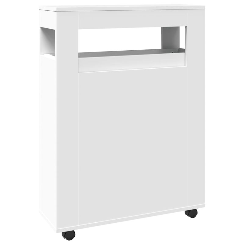 Casa si Gradina - Mobilier - Dulapuri si sifoniere - Dulapuri - Dulap de baie ingust cu roti, alb, lemn prelucrat - Infinity.ro