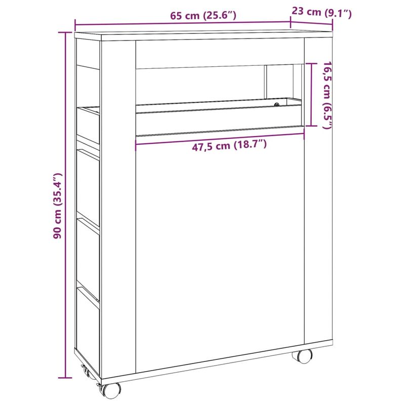 Casa si Gradina - Mobilier - Dulapuri si sifoniere - Dulapuri - Dulap de baie ingust cu roti, alb, lemn prelucrat - Infinity.ro