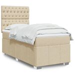 Casa si Gradina - Mobilier - Paturi si accesorii - Paturi - Pat box spring cu saltea, crem, 80x200 cm, textil - Infinity.ro