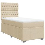 Casa si Gradina - Mobilier - Paturi si accesorii - Paturi - Pat box spring cu saltea, crem, 80x200 cm, textil - Infinity.ro